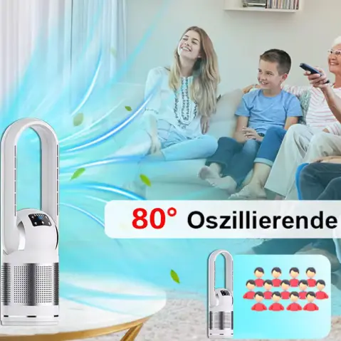 Çok Fonksiyonlu Akıllı Ev HEPA Filtreli, Kanatsız Isıtıcı ve Soğutucu Fanlı Hava Temizleme Cihazı
